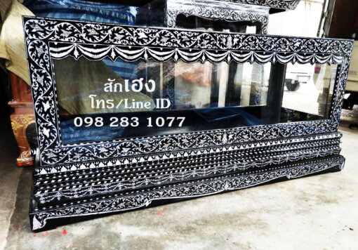 โลงแก้ว ไม้สัก ลายไทย (ไม่มีกระจัง)