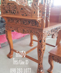 ธรรมาสน์ 2 ชั้นลายดอกพุดตาน